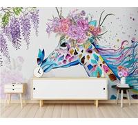 Animale Zebra Fiore 3D Moderno Murale Decorazione Camera Da Letto Studio Soggiorno Ufficio Sfondo-400Cm×280Cm