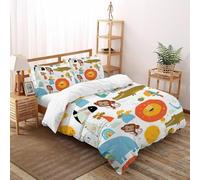 animaleei dei carteeoni animati Set Di Biancheria Da Letto Carteeone animato Copripiumino 2 Pezzi Comfort Bassa Allergia Per Coppia Adulti Doppia 1 Federa Double（200x200cm）