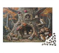 Animalei della Forestaa-Magic Albero,Puzzle Per Adulti 1000pcs (75x50cm),Giochi Di Sfida