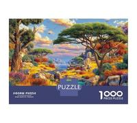 Animalei della savana africana Puzzle 1000 Pezzi, Jigsaw Puzzle Per Adulti E Ragazzi Dai 14 Anni in Su, Giochi Stimolanti Per Tutta La Famiglia 52x38cm/1000pcs