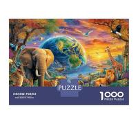 Animalei della savana africana Puzzle Da 1000 Pezzi - Puzzle Ad Alta Difficoltà,Giochi Stimolanti Per Tutta La Famiglia 38x26cm/1000pcs