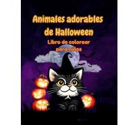 Animales Adorables de Halloween: Libro de Colorear para Niños de 5 a 8 años