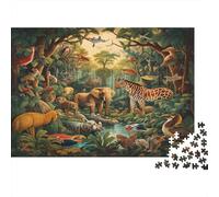 Animales de la selva Rompecabezas 1000 Piezas De Cartón Grueso Juego De Rompecabezas Anti Estrés Adultos Para Cuadro Para Decorar Como Regalo Original 38x26cm/1000pcs