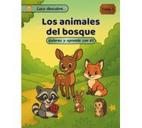 Animales del bosque: Libro educativo para colorear con historias y preguntas - a partir de 4 años