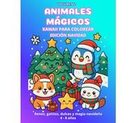 Animales mágicos Kawaii para colorear Edición Navidad