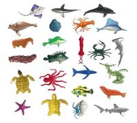 Animales Marinos de Juguete, 24 PCS Animales Marinos, Animales del Océano de Juguete para NiñosWorld, Juguetes Educativos de Baño para Niños