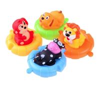 Animaletti di gomma su puzzle galleggianti