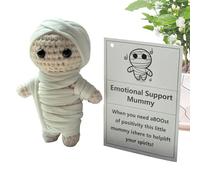Animali a forma di uncinetto, ispirato a maglia in peluche Doll, 4,33 x 2,95 pollici Cute Mummy Stuffed Toy with Encouraging Card, Presents for Halloween, Women, Valentines, Birthday, Graduation