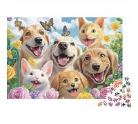 Animali adorabili Animali adatti per l'intrattenimento in famiglia e giochi di puzzle educativi Fantastici e divertenti Super difficili 300 pezzi (40x28 cm)