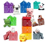 Animali agricoli per bambini 1-3, 10 pezzi/set di giocattoli per animali da fattoria carini, animali da burattini per le dita, giocattoli creativi per bambini, regali giocattoli in casa impilati per