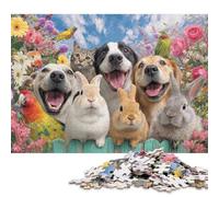 Animali allegri Puzzle in Legnos 500 Pezzi Puzzle Adulto Per Gioco Familiare Regalo Per Amore E Amico Gioco Education Decorazione Interna Unica Stress Relief Toy 500pcs (52x38cm)