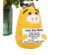 Animali all'uncinetto con messaggi positivi, giraffa a maglia, decorazione per camera da letto, divertenti idee regalo per uomini, giovani, insegnanti, colleghi, compleanni, decorazioni natalizie