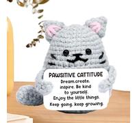 Animali all'uncinetto positivi - Animali fatti a mano all'uncinetto con parole ispiratrici - piccole statuette da scrivania per scrivania, mensola, comodino, comodino