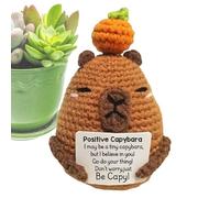 Animali All'uncinetto Positivi - Bambola Di Capibara Emozionale | Decorazione Per La Casa Carta Ispirazionale Affrontare La Perdita | Decorazione Casa Animale Uncinetto Fatto A Mano Juugu