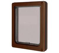 Animali Bloccabile Porta for cani robusta con serratura e cancelletto for la protezione della privacy, porta for di piccola taglia(Brown,S)