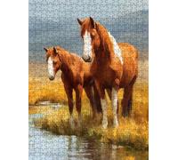Animali Cavalli Puzzle 3000 Pezzi, 3D Puzzle per Adulti Impegnativo, Educa Puzzles Artistico, Divertente E Stimolante Puzzles Decorativo per La Famiglia, Regalo e Decorazione Pareti FNKL6-271