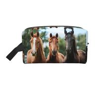 Animali Cavalli Stampato Viaggio Organizer Bag, Alta Densità Storage Case con Schiuma Protettiva per Elettronica