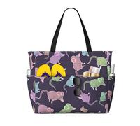 Animali-Cute Mouse Print Beach Travel Bag Smart Pocket Tote Estate Vacanze Escursionismo Campeggio Attività all'aperto