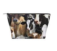 Animali da fattoria Mucche da latte Mucca, Borsa da toilette Borsa per trucco Borsa per cosmetici Borsa da toilette da viaggio portatile