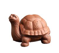 Animali da tè in argilla viola. Statuetta di tartaruga in argilla viola fatta a mano, con colino for il tè, set da tè, accessori artigianali, ornamenti da scrivania for la cerimonia del tè, regali(A)