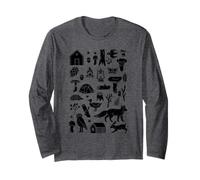 Animali del Bosco Natura Arte Folk Camping Maglia a Manica