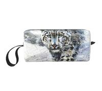 Animali del leopardo delle nevi, Borsa per il trucco Borsa per cosmetici Borsa da toilette da viaggio portatile Borsa per trucco Organizer