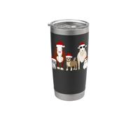 Animali del partito che indossano cappelli di Babbo Natale Bicchiere termico in acciaio inox doppia parete