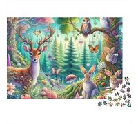 Animali della Foresta Puzzle 1000 Pezzi Puzzle per Adulti Fiaba nel Bosco Gioco di Puzzle 1000 Pezzi Puzzle per Famiglia Relax Decorazione Regalo Focus 52x38cm/1000pcs