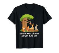 Animali della Foresta Tea Party Cute Wood Family Maglietta