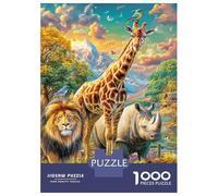 Animali della Savana Africana Puzzle 1000 Pezzi, Jigsaw Puzzle Difficili Per Adulti E Ragazzi Dai 14 Anni in Su, Home Giochi Puzzle 70x50cm/1000pcs