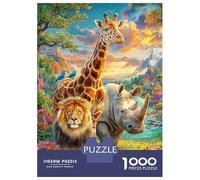 Animali della Savana Africana Puzzle 1000 Pezzi, Jigsaw Puzzle Per Adulti E Ragazzi Dai 14 Anni in Su, Giochi Stimolanti Per Tutta La Famiglia 38x26cm/1000pcs