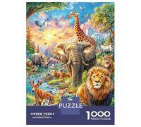 Animali della Savana Africana Puzzle 1000 Pezzi, Puzzle Impossibile 1000 Pezzi, Gioco Di Sfida Intellettuale 70x50cm/1000pcs
