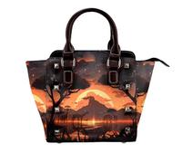 Animali della savana africana Questa elegante borsa a tracolla può essere portata a mano o indossata a tracolla ed è adatta per varie occasioni.