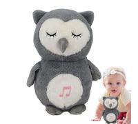 Animali di peluche che respirano, Bambola musicale per bambini - Bambola di peluche di gufo con respiro elettrico - Giocattolo musicale di peluche portatile per comodini, comodini, scrittore