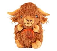 Animali di Peluche Highland Cow, Mucca Highland che Respira Peluche Rilassante Highland Cow con Movimento Ritmico di Respirazione e Luci Musicali Lontra che Respira per Bambine e Bambini