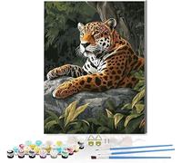 Animali Dipingere con i Numeri Adulti, Foresta Dipingere con i Numeri per Bambini, Fai-da-Te Paint by Numbers Kit con Pennelli Pittura a Pigmento Acrilico, Decora la Casa (Senza Marco) 50x70cm H-59