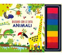 Animali. Disegno con le dita. Ediz. illustrata. Con 7 spugnette di inchiostro