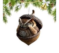 Animali e campanelle per Natale, decorazione natalizia da appendere in acrilico 2D, ciondolo a forma di campanella animale, per gli amanti della natura nelle vacanze invernali, casa, finestra, feste