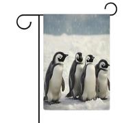 Animali e campo di neve Bandiera da giardino Casa Prato Cartello di benvenuto Banner Doppio Lato Piccole Bandiere Personalizzate per Piscina Cortile Decorazione da Parete Casa Esterna 32 x 47 cm