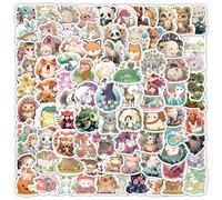 Animali felici adesivi di piccole dimensioni, 100PCS Cute Cartoon Animals Stickers Packs for Girls Kids Teen, Vsco Vinyl Waterproof