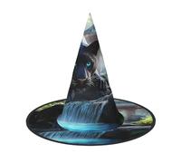 Animali feroci nei fiumi della giungla Halloween Streghe Cappelli Strega Fasce per capelli Cappello da mago Accessori Costume Cosplay per Festa in maschera Pieghevole 1