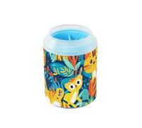 Animali gialli del fumetto Foglie Blu Rondella del piede del cane Portatile Setole del Silicone Morbido Piedi Spazzola Da Bagno Pulisce delicatamente le zampe dopo le passeggiate