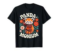 Animali Giochi di Parole Panda-Monium Cute Floral Red Panda Maglietta