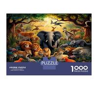 Animali Giungla Giochi Di Puzzle Per Lo Sviluppo Cognitivo 1000 Pezzi Fauna Colorata per Apprendimento E Divertimento A Casa, Sviluppo Mentale 52x38cm/1000pcs