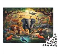 Animali giungla Puzzles 1000 Pezzi In Cartone Di Alta Qualità, Un Busta Di Puzzle A Rompicapo Per Art-terapia, Ideale Per Attività Per Giorni Di Pioggia, Regalo Per La Pensione 38x26cm/1000pcs