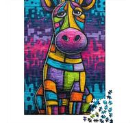 Animali Graffiti Puzzle in Legnos 1000 Pezzi Adulto Puzzle Gioco EduGattoion Per Gioco Familiare Regalo Per Amore E Amico Decorazione Interna Unica Stress Relief Toy 1000pcs (75x50cm)