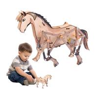 Animali in da Costruzione | Da Costruzione Educativi,Decorazione Da Tavolo, in Legno Assemblaggio Cavallo