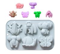 animali in silicone, per caramelle animali, per gelatina di animali antiaderenti - per torte al cioccolato fondente a 6 cavità, caramelle, biscotti, gelatina gommosa