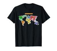 Animali mappe del Mondo, Animali Paesi Bandiere Bambini Bandiere Mondo Maglietta