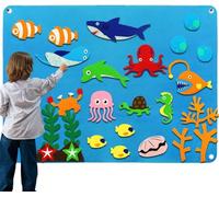 Animali Marini di Giocattolo in Lavagna in Feltro per Bambini. Lavagna O Tabellone in Feltro Montessori con Giochi di Animali Marini. Giocattoli Educativi per Bambini 2 3 4 5 6 7 8 Anni